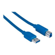 Manhattan USB-A to USB-B Cable, 3m, Male to Male, Blue, 5 Gbps (USB 3.2 Gen1 aka USB 3.0) Produktbild Additional View 2 S