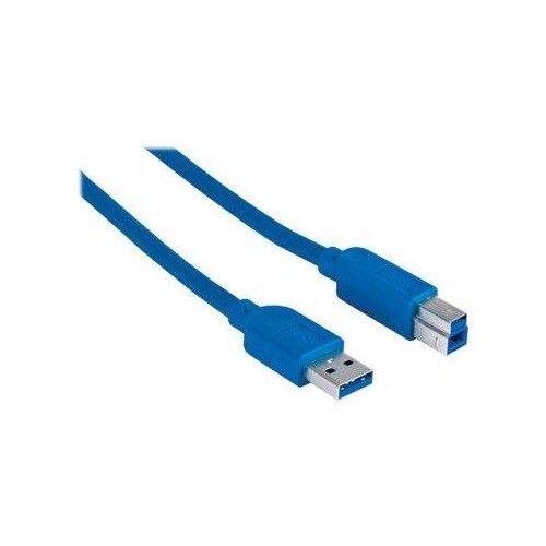 Manhattan USB-A to USB-B Cable, 3m, Male to Male, Blue, 5 Gbps (USB 3.2 Gen1 aka USB 3.0) Produktbild Additional View 2 L
