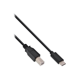 InLine USB 2.0 Kabel - USB-C Stecker an USB-B Stecker - schwarz - 5m Produktbild