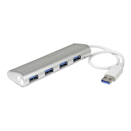 StarTech.com 4 Port kompakter USB 3.0 Hub mit eingebautem Kabel Produktbild