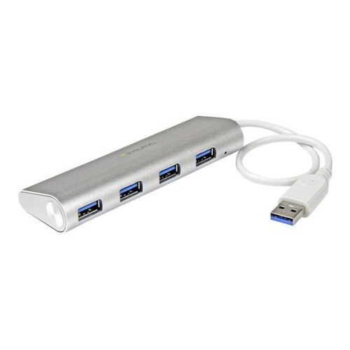 StarTech.com 4 Port kompakter USB 3.0 Hub mit eingebautem Kabel Produktbild