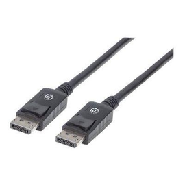 Manhattan DisplayPort 1.2 Cable, 4K@60hz, 3m, Male to Male, With Latches, Fully Shielded, Black, Lif Produktbild
