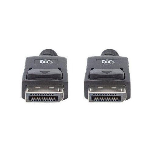 Manhattan DisplayPort 1.2 Cable, 4K@60hz, 3m, Male to Male, With Latches, Fully Shielded, Black, Lif Produktbild Additional View 2 L