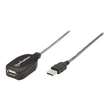 Manhattan USB-A to USB-A Extension Cable, 5m, Male to Female, Active, Translucent Silver, 480 Mbps ( Produktbild