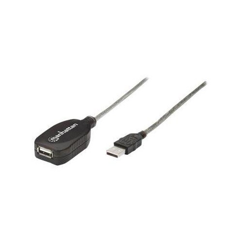 Manhattan USB-A to USB-A Extension Cable, 5m, Male to Female, Active, Translucent Silver, 480 Mbps ( Produktbild