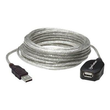 Manhattan USB-A to USB-A Extension Cable, 5m, Male to Female, Active, Translucent Silver, 480 Mbps ( Produktbild Additional View 2 S