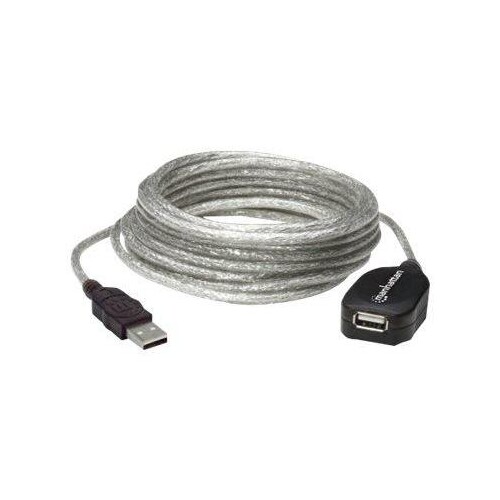 Manhattan USB-A to USB-A Extension Cable, 5m, Male to Female, Active, Translucent Silver, 480 Mbps ( Produktbild Additional View 2 L