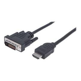 Manhattan HDMI to DVI-D 24+1 Cable, 1.8m, Male to Male, Black, Dual Link, Compatible with DVD-D, Lif Produktbild