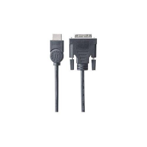 Manhattan HDMI to DVI-D 24+1 Cable, 1.8m, Male to Male, Black, Dual Link, Compatible with DVD-D, Lif Produktbild Additional View 3 L