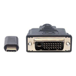 Manhattan USB-C to DVI-D Cable, 1080p@60Hz, 2m, Male to Female, Black, Compatible with DVD-D, Three Produktbild