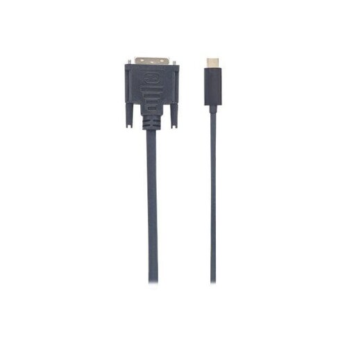 Manhattan USB-C to DVI-D Cable, 1080p@60Hz, 2m, Male to Female, Black, Compatible with DVD-D, Three Produktbild Additional View 1 L