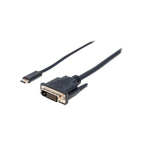 Manhattan USB-C to DVI-D Cable, 1080p@60Hz, 2m, Male to Female, Black, Compatible with DVD-D, Three Produktbild Additional View 2 L