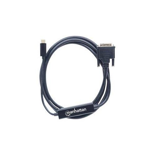 Manhattan USB-C to DVI-D Cable, 1080p@60Hz, 2m, Male to Female, Black, Compatible with DVD-D, Three Produktbild Additional View 3 L