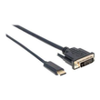 Manhattan USB-C to DVI-D Cable, 1080p@60Hz, 2m, Male to Female, Black, Compatible with DVD-D, Three Produktbild Additional View 4 S