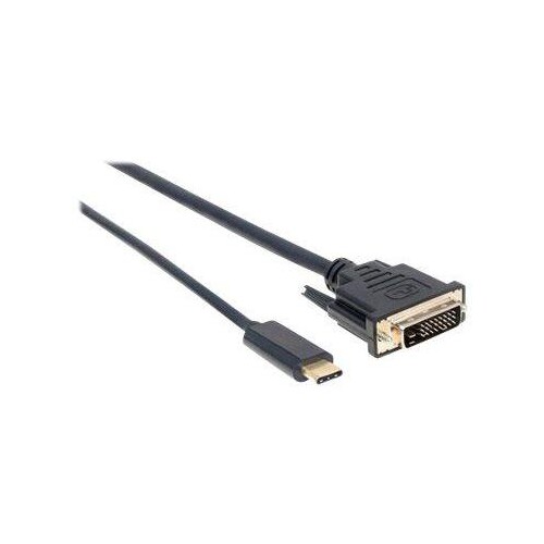 Manhattan USB-C to DVI-D Cable, 1080p@60Hz, 2m, Male to Female, Black, Compatible with DVD-D, Three Produktbild Additional View 4 L