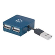 Manhattan USB-A 4-Port Micro Hub, 4x USB-A Ports, Blue, 480 Mbps (USB 2.0) Produktbild Additional View 3 S