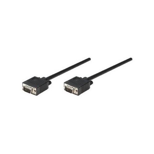 Manhattan VGA Monitor Cable, 7.5m, Black, Male to Male, HD15, Cable of higher SVGA Specification (fu Produktbild Front View L