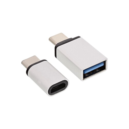 InLine USB Adapter-Set USB-C an USB 2.0 Micro-B & USB 3.2 Gen.1 USB-A Produktbild Additional View 1 L