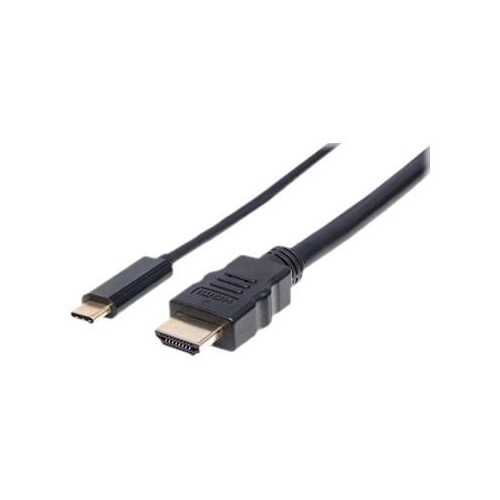 Manhattan USB-C to HDMI Cable, 4K@30Hz, 2m, Black, Male to Male, Three Year Warranty, Polybag Produktbild Front View L