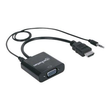 Manhattan HDMI auf VGA-Konverter, HDMI-Stecker auf VGA-Buchse, mit Audio, optionaler USB Micro-B-Str Produktbild Additional View 1 S
