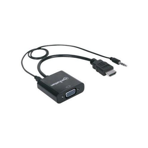 Manhattan HDMI auf VGA-Konverter, HDMI-Stecker auf VGA-Buchse, mit Audio, optionaler USB Micro-B-Str Produktbild Additional View 1 L
