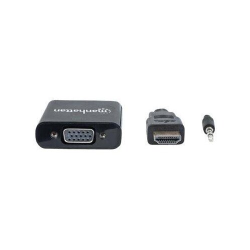 Manhattan HDMI auf VGA-Konverter, HDMI-Stecker auf VGA-Buchse, mit Audio, optionaler USB Micro-B-Str Produktbild Additional View 3 L