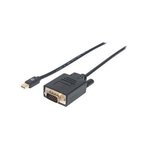 Manhattan Mini DisplayPort 1.2a to VGA Cable, 1080@60Hz, Active, 1.8m, Male to Male, Black, Lifetime Produktbild