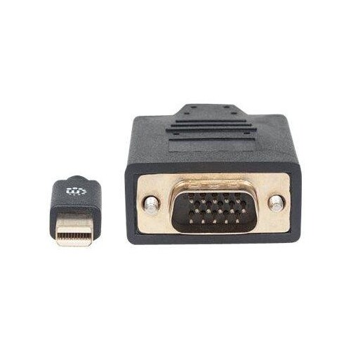 Manhattan Mini DisplayPort 1.2a to VGA Cable, 1080@60Hz, Active, 1.8m, Male to Male, Black, Lifetime Produktbild Additional View 2 L