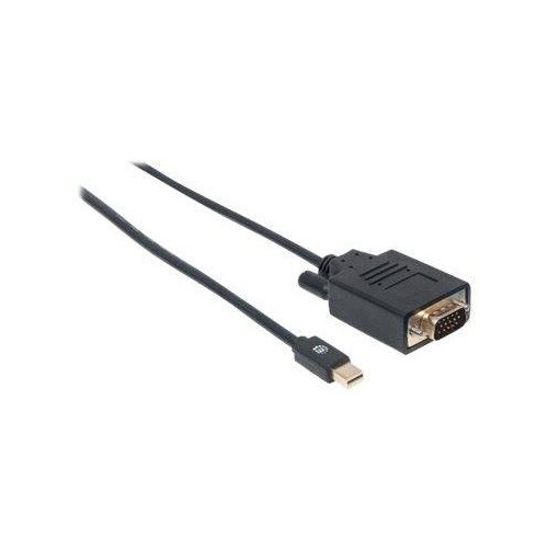 Manhattan Mini DisplayPort 1.2a to VGA Cable, 1080@60Hz, Active, 1.8m, Male to Male, Black, Lifetime Produktbild Additional View 3 L