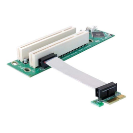 Delock Riser card PCI Express x1 > 2x PCI 32Bit 5 V with flexible cable 9 cm left insertion Produktbild