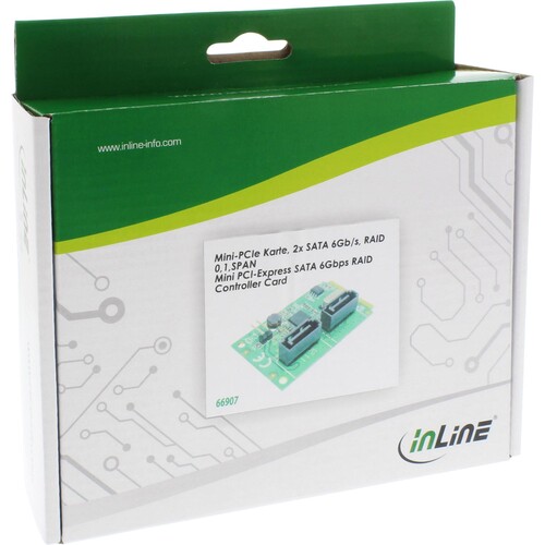 InLine Mini-PCIe 2.0 Karte - 2x SATA 6Gb/s - RAID 0,1,SPAN Produktbild Additional View 2 L