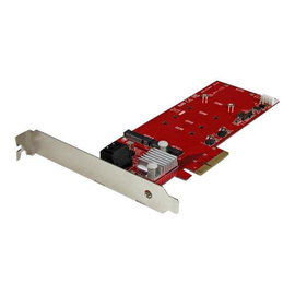StarTech.com 2x M.2 NGFF SSD RAID Karte plus 2x SATA III Ports - PCIe - 2-fach M.2 RAID Controllerka Produktbild