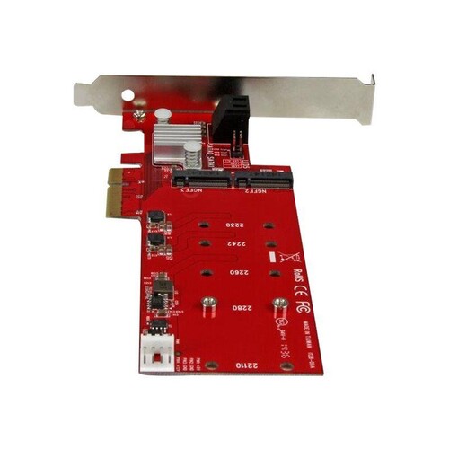 StarTech.com 2x M.2 NGFF SSD RAID Karte plus 2x SATA III Ports - PCIe - 2-fach M.2 RAID Controllerka Produktbild Additional View 2 L