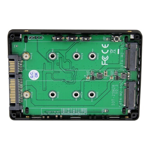 StarTech.com Dual M.2 SATA Adapter mit RAID - 2x M.2 SSD auf 2,5 SATA (6Gbit/s) Produktbild Additional View 2 L