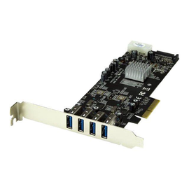 StarTech.com 4-Port USB 3.0 PCI Express Card Adapter - PCIe SuperSpeed USB 3.0 Expansion Card w/ 2 D Produktbild