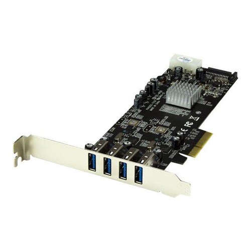 StarTech.com 4-Port USB 3.0 PCI Express Card Adapter - PCIe SuperSpeed USB 3.0 Expansion Card w/ 2 D Produktbild