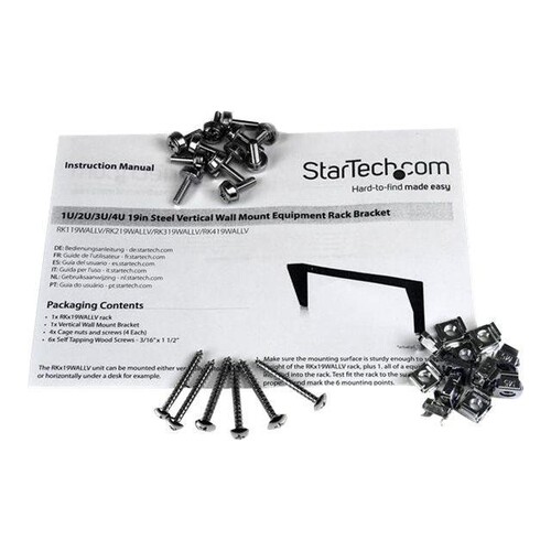StarTech.com 19 Zoll 3HE Wandhalter Rack Mount vertikal - 3U Rack Bracket 19 Wandverteiler in Stahl Produktbild Additional View 3 L