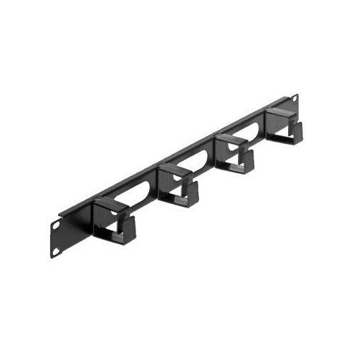 IC Intracom Intellinet Kabelmanagement für 19"-Schränke, 1 HE, 4 kleine Kunststoffringe, schwarz - K Produktbild Front View L
