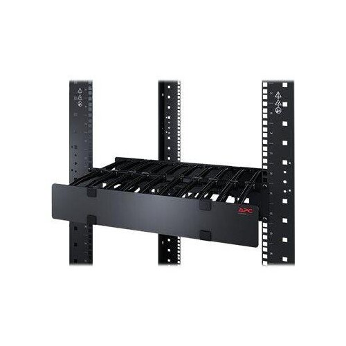 APC Horizontal Cable Manager Single-Sided with Cover - Rack - Kabelführungssatz - Schwarz - 2U - 48. Produktbild