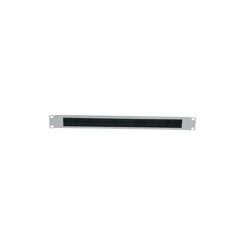 Intellinet 19" Kabeldurchführung, 1 HE, mit Bürstenleiste, grau - Rack-Blende mit Bürste für Kabeldu Produktbild Front View L