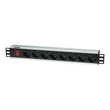 Intellinet 19" Rackmount 8-Way Power Strip - German Type, With On/Off Switch, No Surge Protection - Produktbild