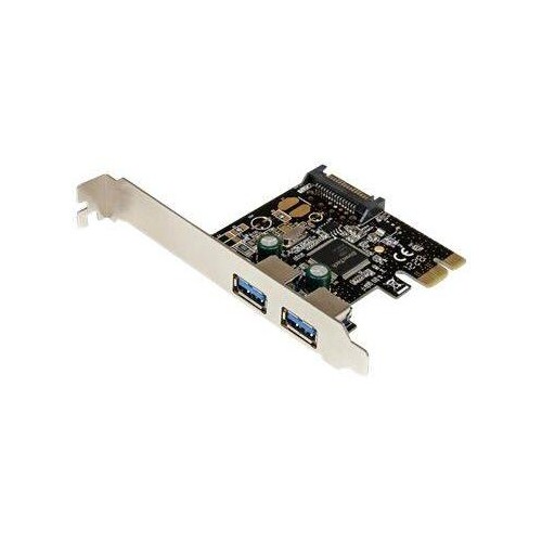 StarTech.com 2 Port USB 3.0 SuperSpeed PCI Express Schnittstellenkarte mit SATA Stromanschluss Produktbild