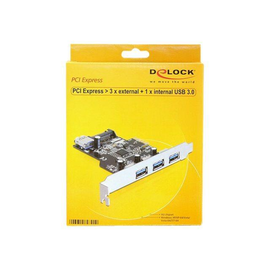 Delock PCI Express Card > 3 x external + 1 x internal USB 3.0 Produktbild