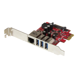 StarTech.com 3 Port PCI Express USB 3.0 Karte mit Gigabit Ethernet Produktbild
