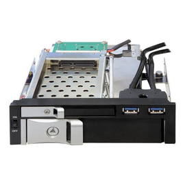 Delock 5.25 Mobile Rack for 1 x 2.5 + 1 x 3.5 SATA HDD + 2 x USB 3.0 Ports - Mobiles Speicher-Rack - Produktbild