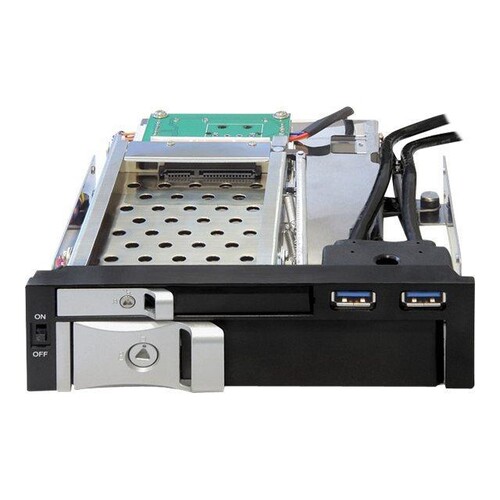Delock 5.25 Mobile Rack for 1 x 2.5 + 1 x 3.5 SATA HDD + 2 x USB 3.0 Ports - Mobiles Speicher-Rack - Produktbild