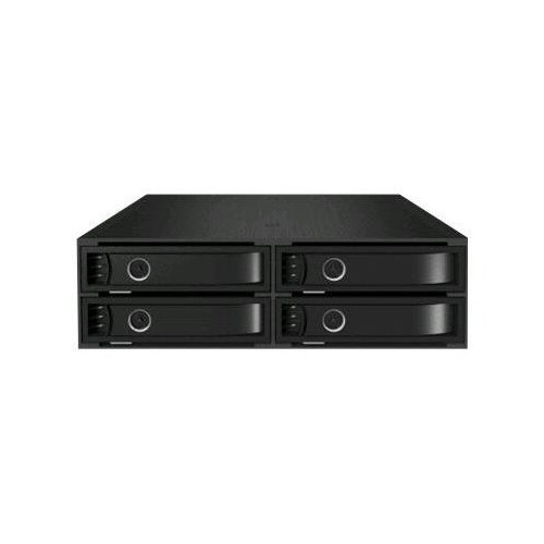 ICY BOX IB-2242SSK - Laufwerksschachtadapter - 5,25" bis 4 x 2,5" (13.3 cm to 4 x 6.4 cm) Produktbild Front View L