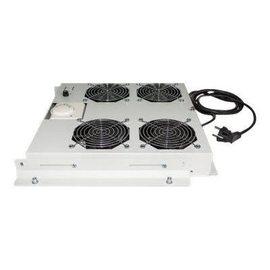 Intellinet 4-Fan Ventilation Unit for 19" Racks, Roof Mount, with Thermostat, Grey - Rack-Lüftereins Produktbild