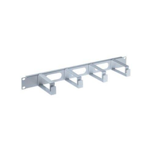 IC Intracom Intellinet Kabelmanagement für 19"-Schränke, 1 HE, 4 große Kunststoffringe, grau - Kabel Produktbild Front View L