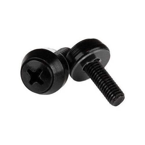 StarTech.com M5 x 12mm - Montageschrauben - 50er Pack - Schwarz - M5 Schrauben für Server Racks - Sc Produktbild Front View L